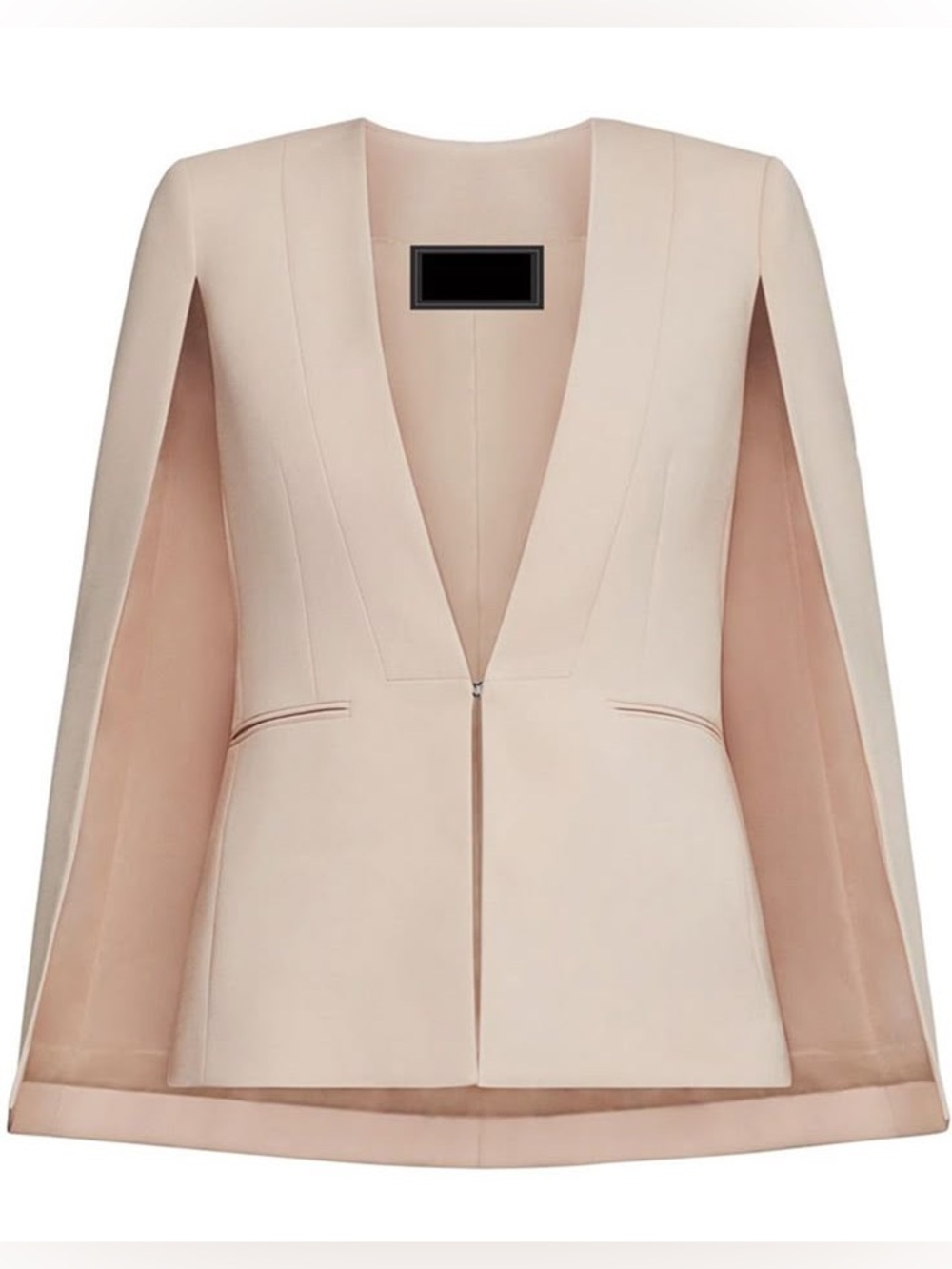BCBGMaxAzria Minimalist Cape Blazer Open-Front Blazer Blush Bare Pink M